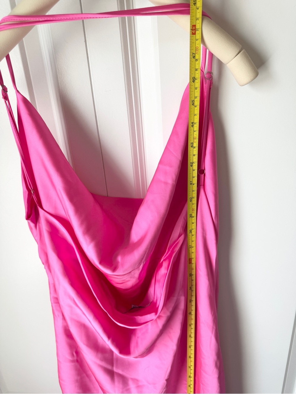 Fashion Nova Sleek N’ Shine Satin Midi Dress NWT Pink Size L - Picture 12 of 12